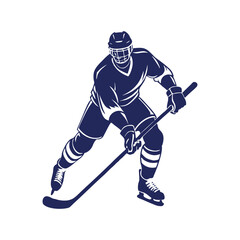 Hockey player silhouettes Clip art isolated vector illustration on white background