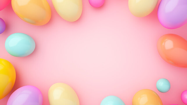 easter eggs border, abstract soft transparent colors transitions gradient background
