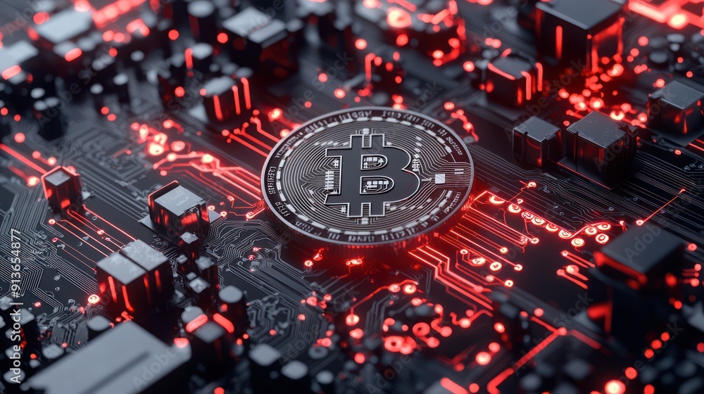 Poster cutting-edge digital ledger technology revolutionizing banking in fintech world., generative ai
