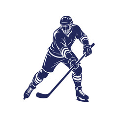 Fototapeta premium Hockey player silhouettes Clip art isolated vector illustration on white background