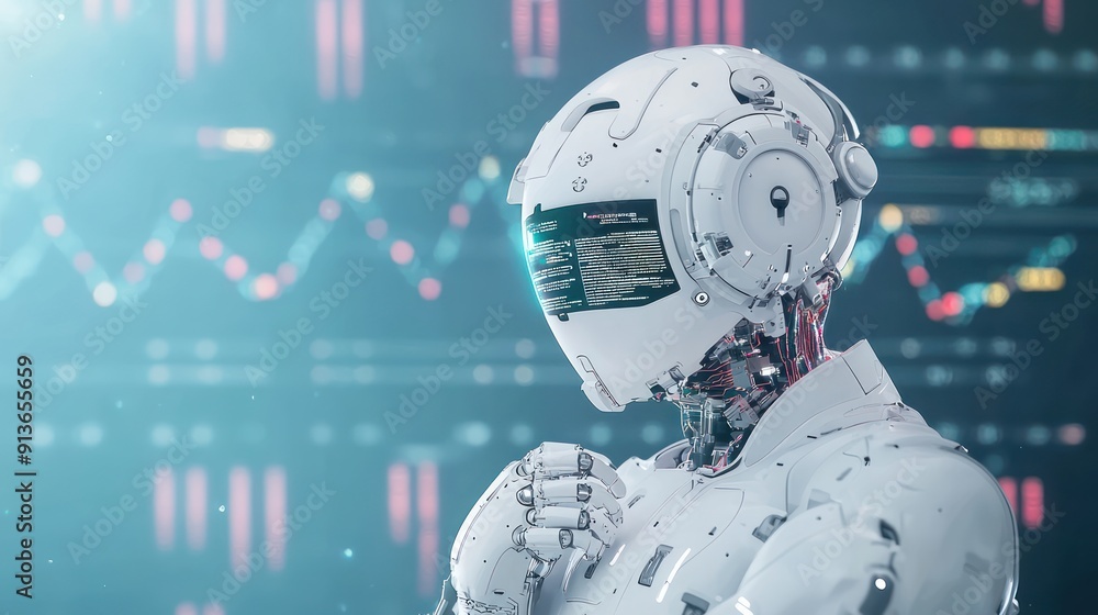 Aufkleber digital finance management: fintech virtual assistant in cinematic style with high resolution detail