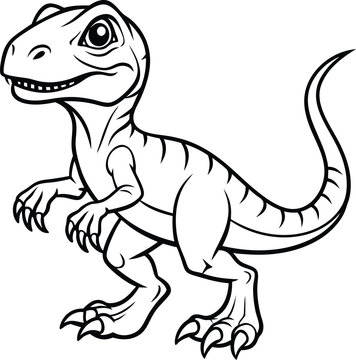 recommend clip art: hand drawn dinosaur line art black and white
