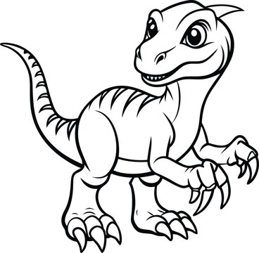 recommend clip art: hand drawn dinosaur line art black and white