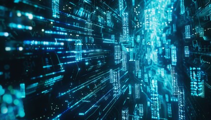 Obraz premium Abstract Digital Tunnel