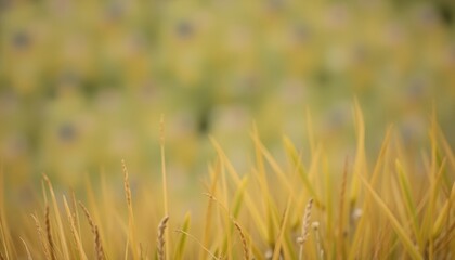 Golden Grass Blades with Soft Blurred Background.