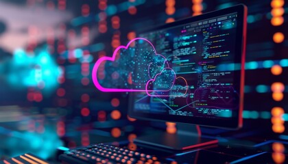 Fototapeta premium Cloud Computing and Technology