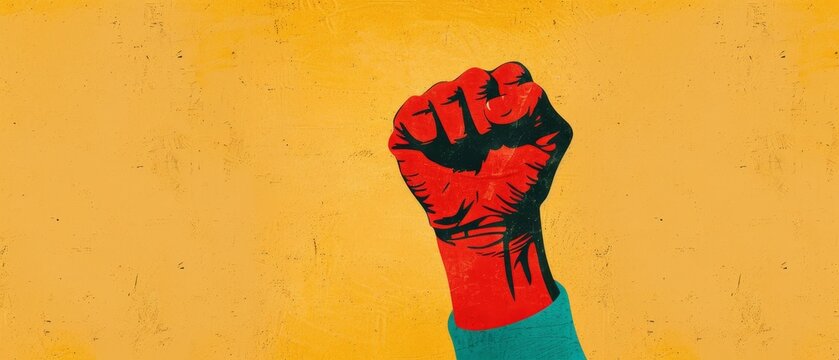 raised fist illustration - protest, revolution, power, symbol, hand, activism, rights, fight, justice, change, graphic, design, art