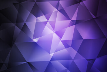 Dark Purple vector polygon abstract background.