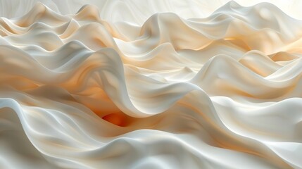 Obraz premium Flowing Textures of Cream and Beige Drapery in Soft Natural Light