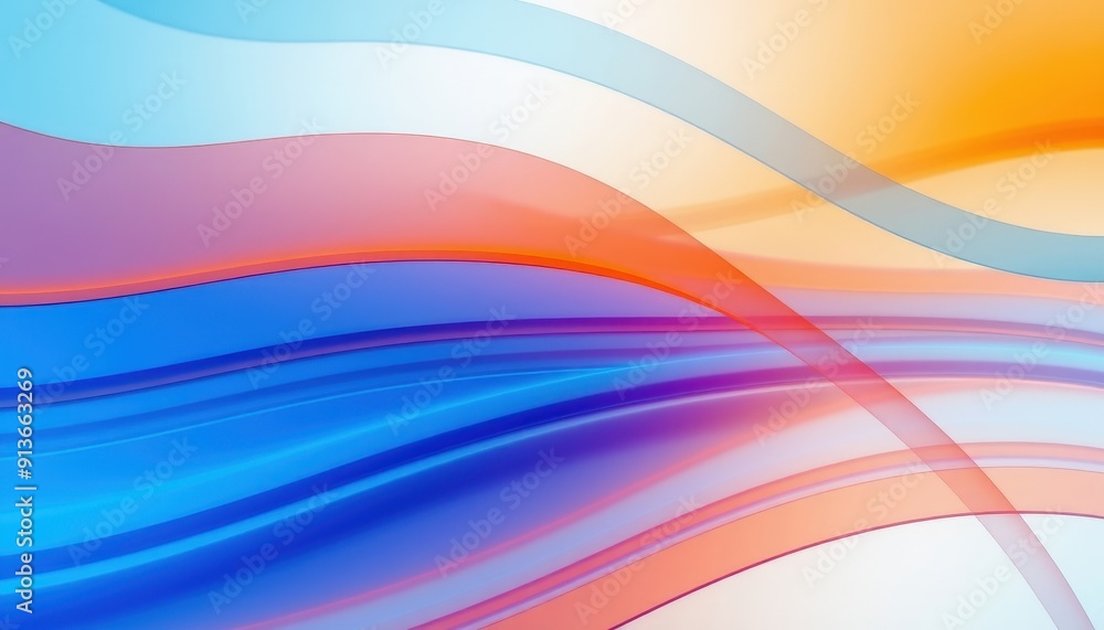 Poster abstract background with curved lines and gradient colors.