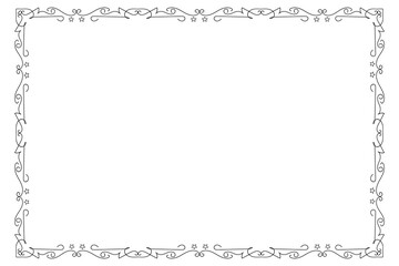 Classic swirl Decorative line ornate border, filigree rectangle Decorated frame for Victorian card, menu, wedding, certificate, document, Fancy Lines style landscape page borders design
