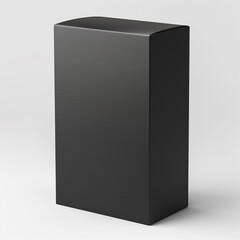 Black paper box mock up on white background