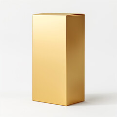 Gold paper box mock up on white background
