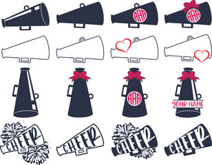 Cheer Pom Poms, Cheerleader, Cheerleading Vector Files