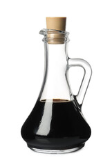 Balsamic vinegar in glass jug isolated on white