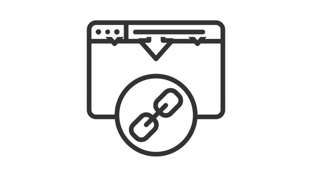 animated internal link and arrow icon. Perfect for seo, web, website, search, digital, online, computer, animation, animated, technology, internet, interface, browse, optimization, www, browser