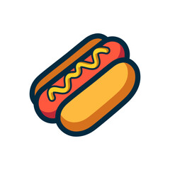 hotdog snack food delicious meal vector illustration template design