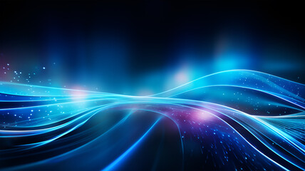 Beautiful particle grid technological sense PPT background	
