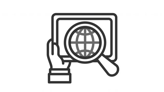 animated mobile browser icon. Perfect for seo, web, website, search, digital, online, computer, animation, animated, technology, internet, interface, browse, optimization, www, browser, connection
