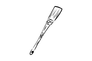A hand-drawn simple painting brush. A good object for any project.