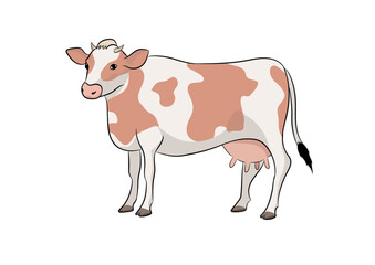 vector illustration of cow