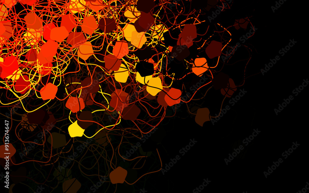 Aufkleber dark orange vector background with abstract shapes.