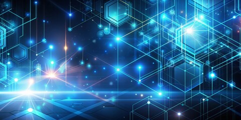 Obraz premium Abstract futuristic technology background with glowing lines and geometric shapes, abstract, technologic, background