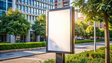 Outdoor signboard mockup with a blank customizable display , signage, mockup, outdoor, advertisement, marketing, display