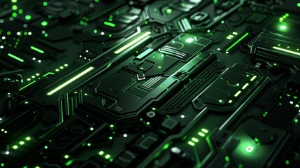 Abstract Green Circuit Board for your background business, poster, wallpaper, banner, backdrop, greeting cards, and advertising for business entities or brands.