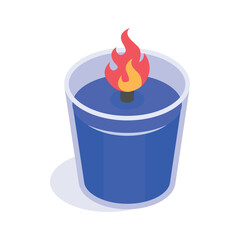 A captivating isometric icon of candle, ready to use vector