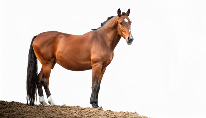 Obraz premium caballo aislado sobre fondo blanco 