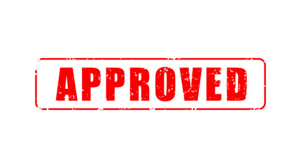 Approved rubber stamp transparent background for visa or application approval success 
