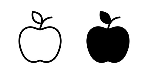 Apple icon set isolated on white background color editable