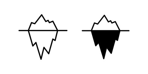 iceberg icon set vector. arctic symbol. Linear style sign for mobile concept color editable
