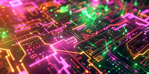 Obraz premium Abstract Digital Circuitry for your background business, poster, wallpaper, banner, backdrop, greeting cards, and advertising for business entities or brands.