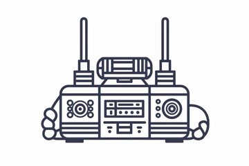 Serene image of a radio symbol in soft gray tones