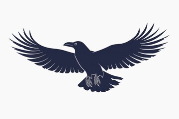 Obraz premium Serene minimalist raven symbolizing prophecy in Nordic-inspired setting