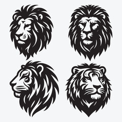 Obraz premium Lion Vector Illustration Silhouette Collection