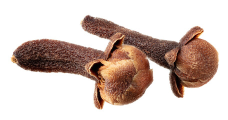 dried clove spice isolated on white background. clipping path