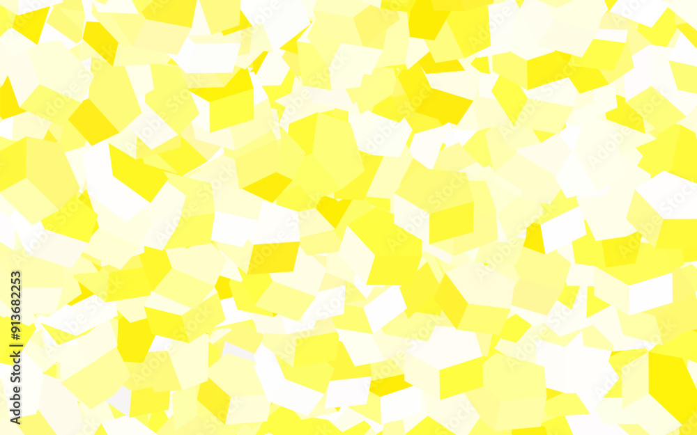 Poster light yellow vector background with hexagons.