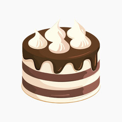 chocolate cake illustration vector