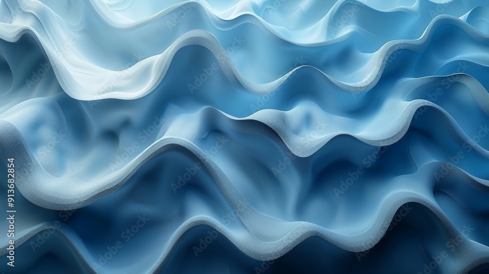 Poster serene waves of deep blue undulating textures inviting calm reflection and tranquility in nature's a