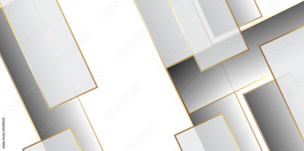 Poster modern luxury pattern of geometric white and gray color background, elegant abstract background with