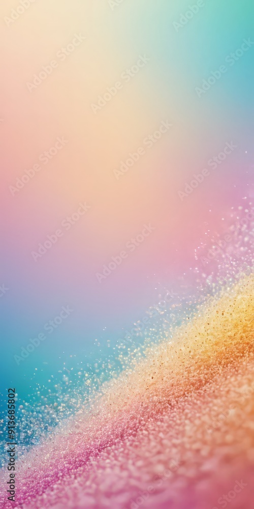 Poster gradient background transitions from soft pink at the top to vibrant blue at the bottom, with subtle