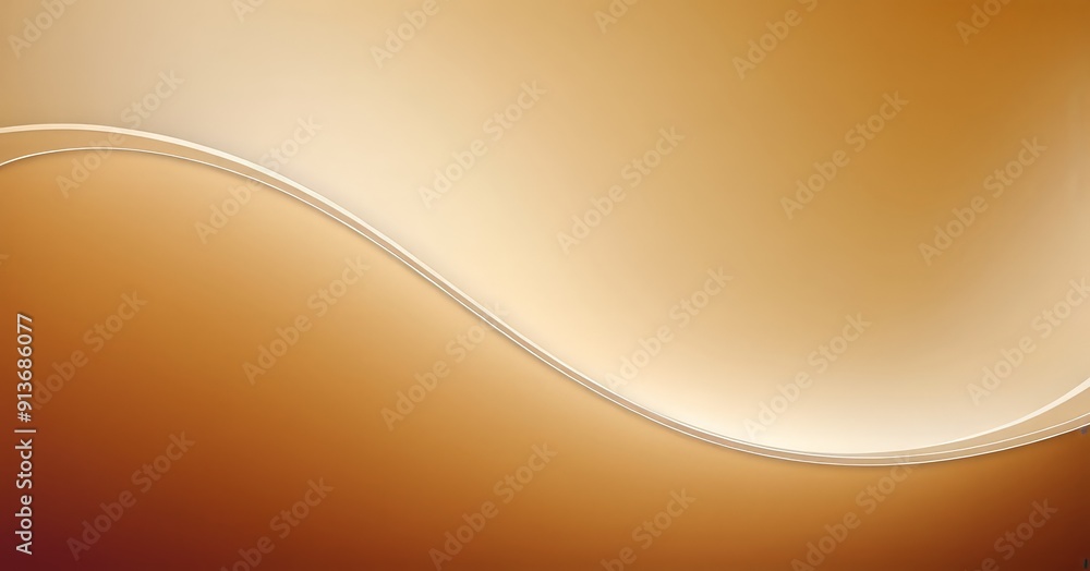 Aufkleber gradient background transitions from warm orange to deep brown, with subtle wavy line adding depth a