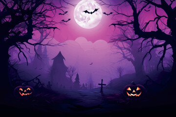 Spooky Halloween night scene