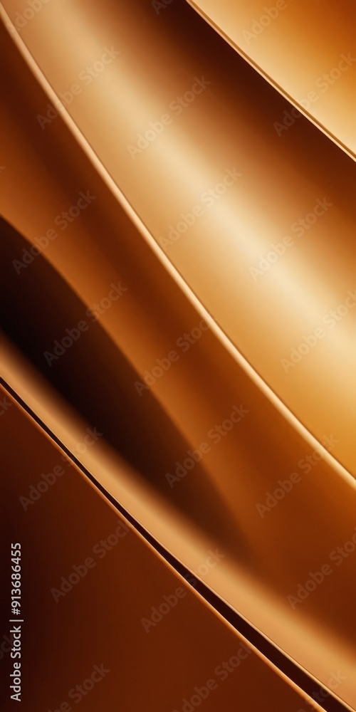 Poster close-up view textured surface with gradient warm brown tones, featuring curved lines and subtle sha