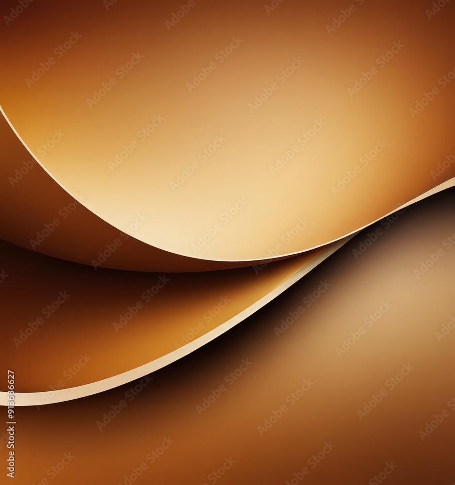 Poster close-up view textured surface with gradient warm brown tones, featuring curved lines and smooth fin