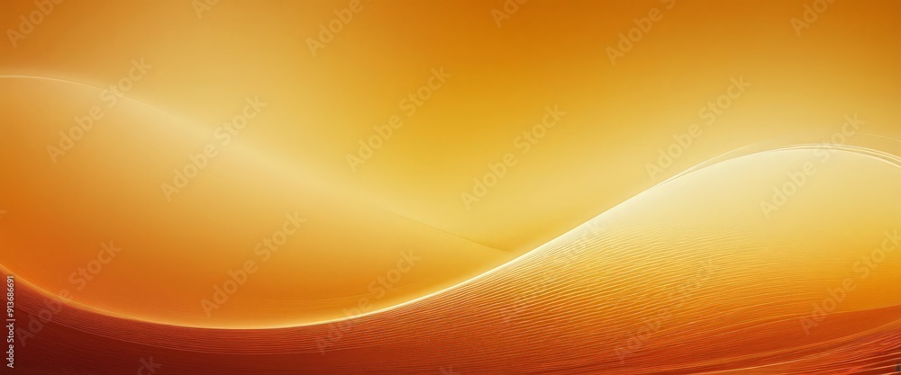 Poster gradient background transitions from warm orange to deep red, with wavy pattern light and dark orang