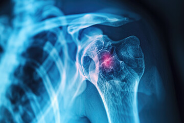 x ray of pain joint shoulder arm bone 